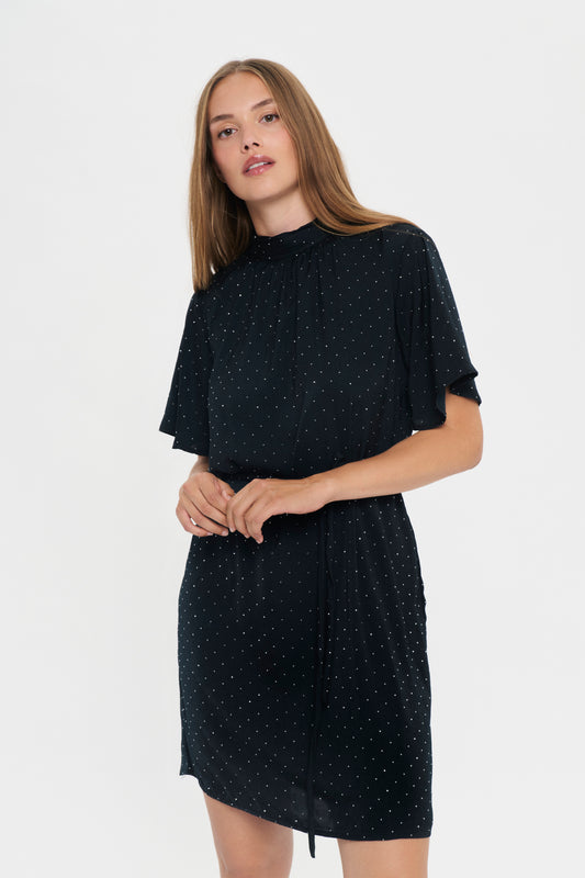Kylie black studded dress