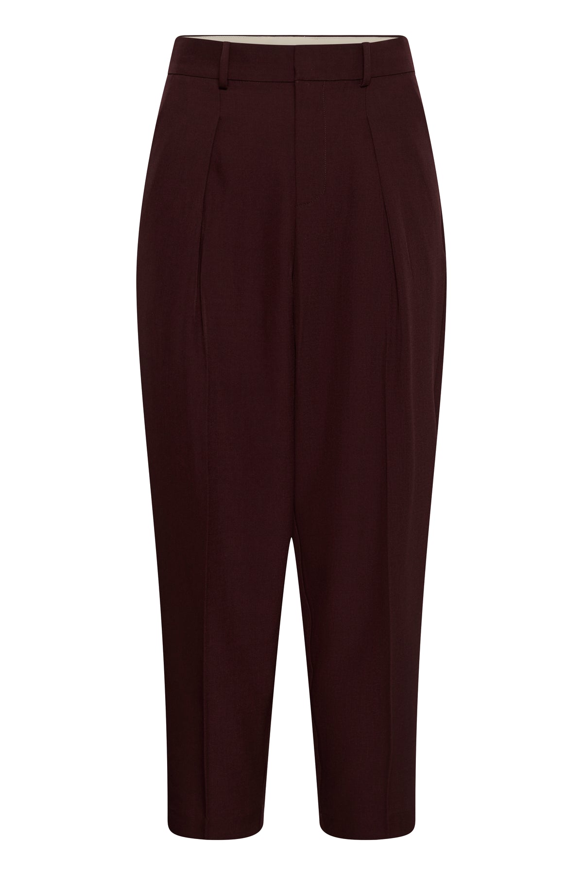 Frankie trousers in a burgundy shade