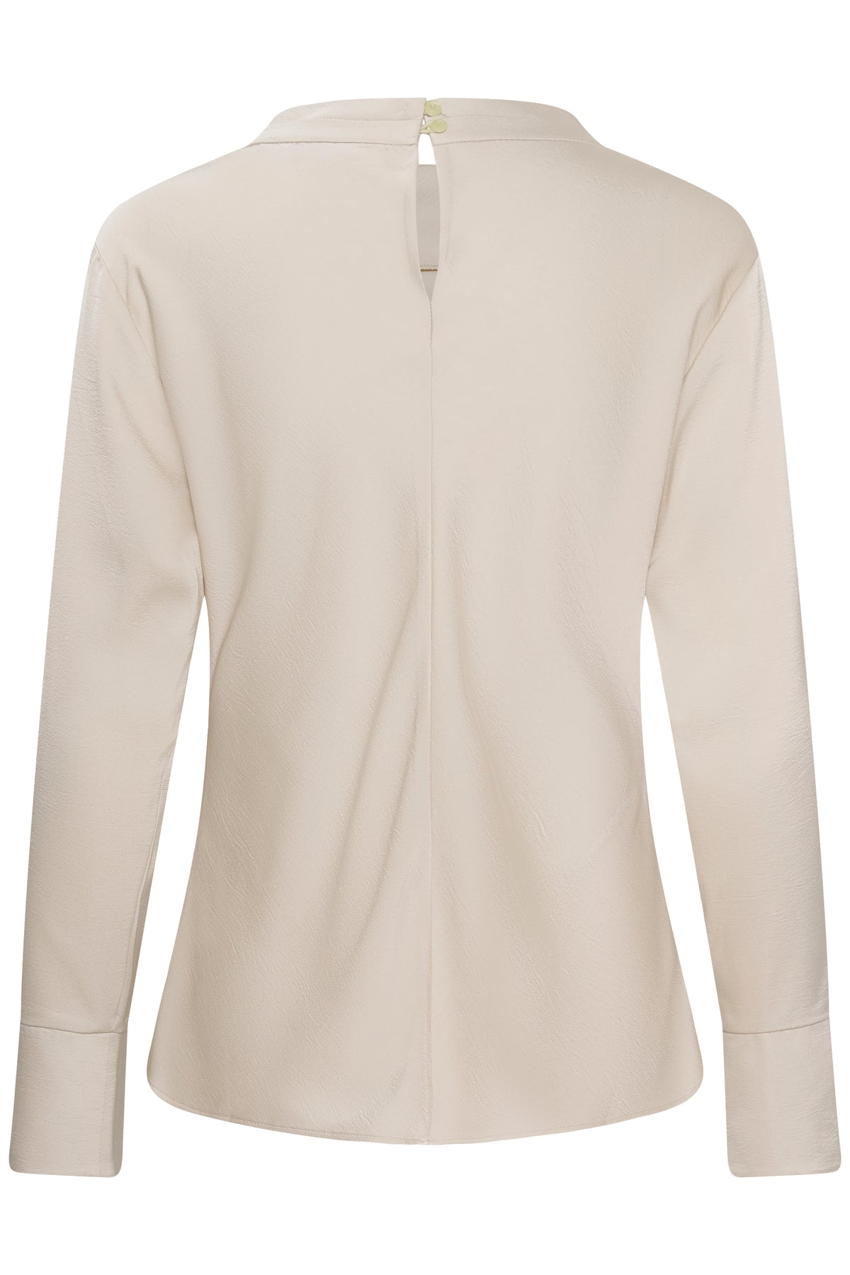 Long sleeve cream satin blouse