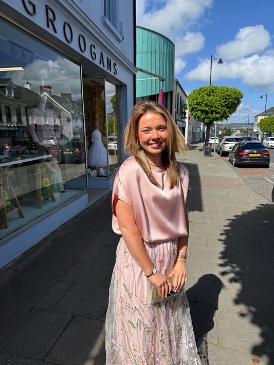 Medbhs pink satin top