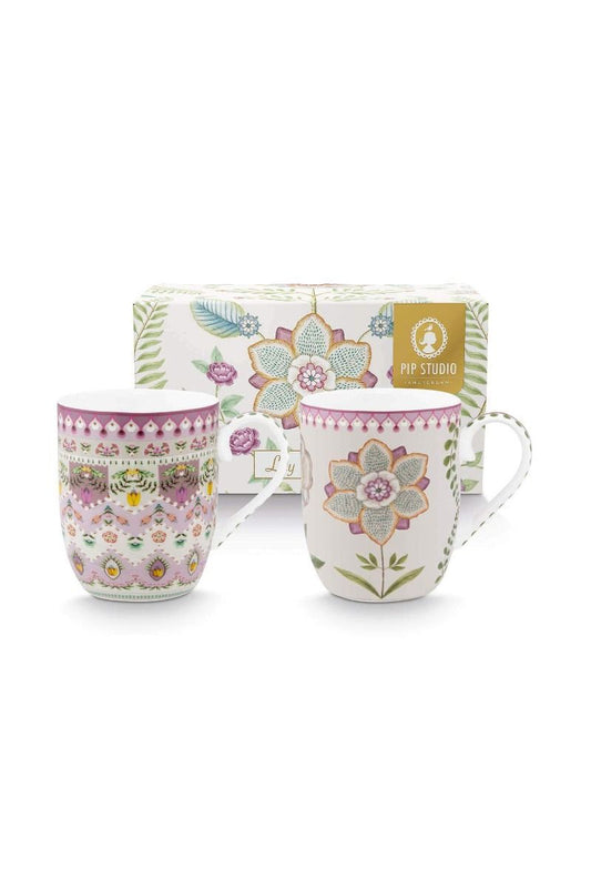 Set of 2 small Lily & Lotus mugs by Pip Studio