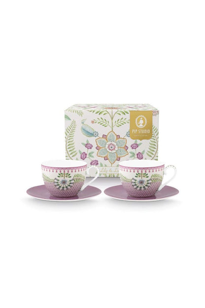 Lily & Lotus set of 2 cups and saucers by Pip Studio