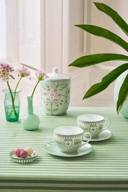 Set/2 Cups and Saucers Lily&Lotus Light Green by Pip Studio