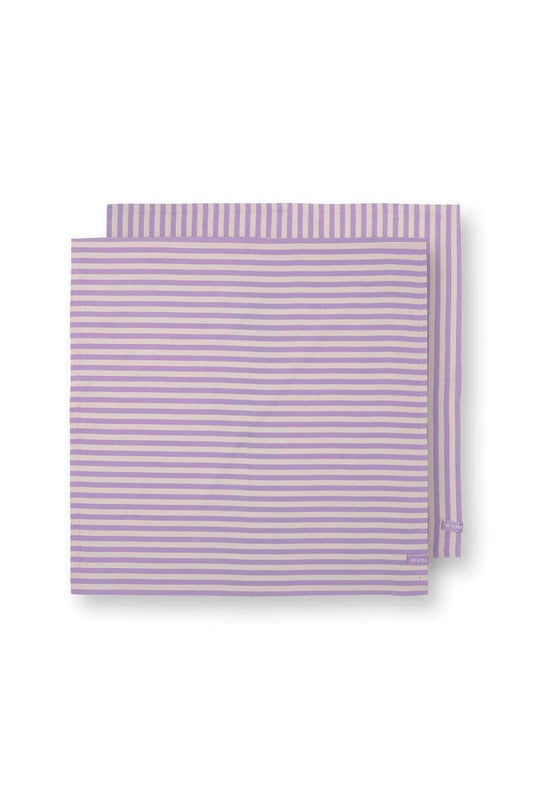 Lilac stripey tea towels 65cm x 65cm set of 2 by Pip Studio
