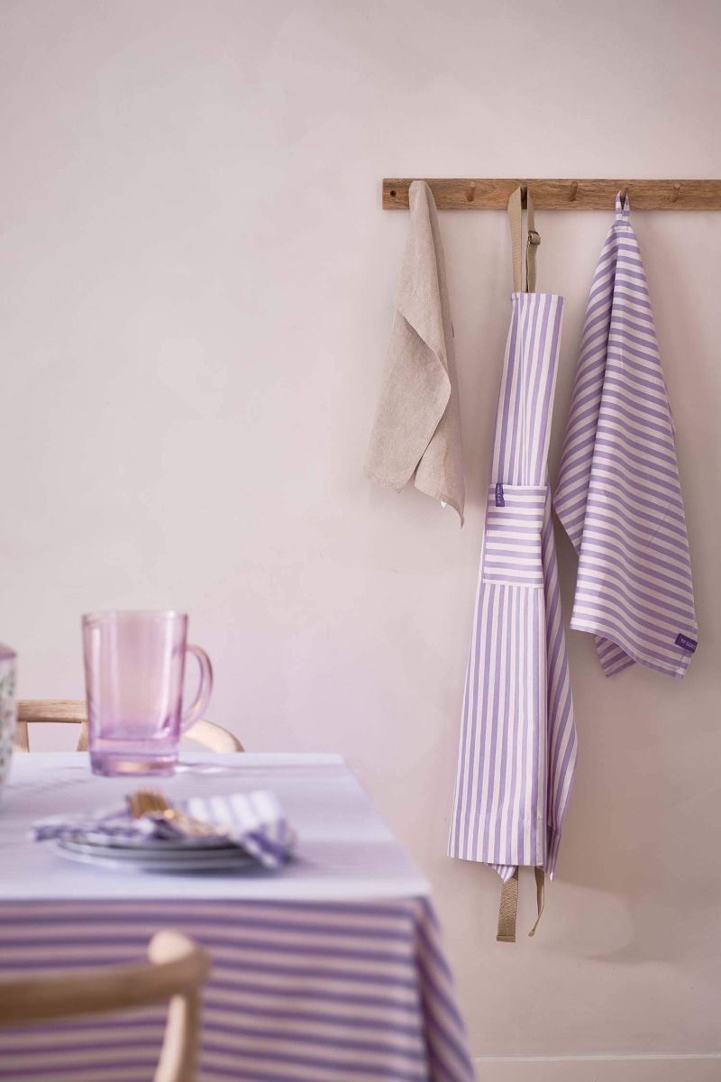 Lilac stripey tea towels 65cm x 65cm set of 2 by Pip Studio