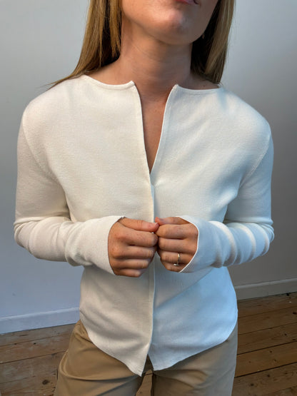 Talia off-white fine knit jumper