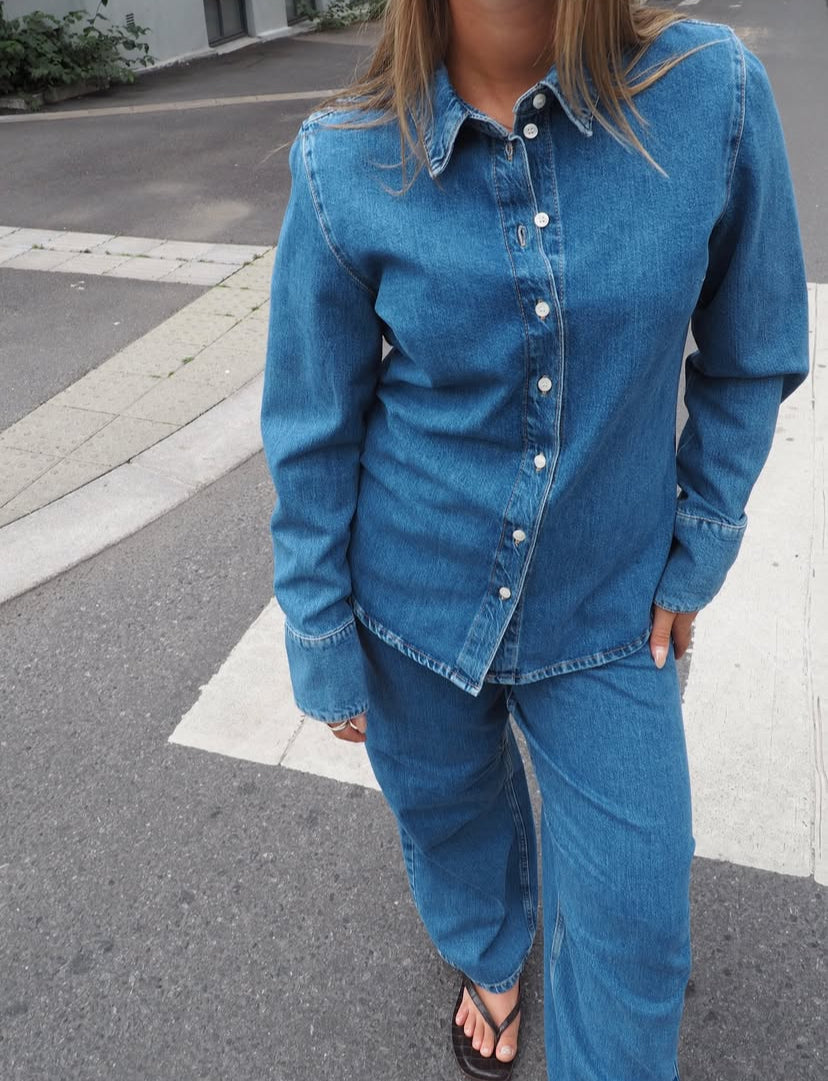 Dolly 100% cotton blue denim shirt