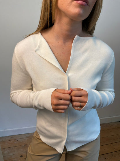 Talia off-white fine knit jumper