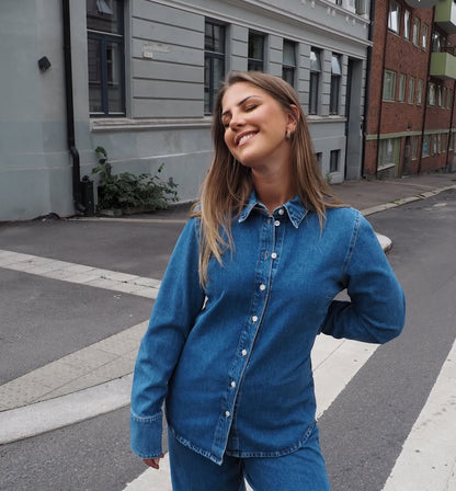 Dolly 100% cotton blue denim shirt