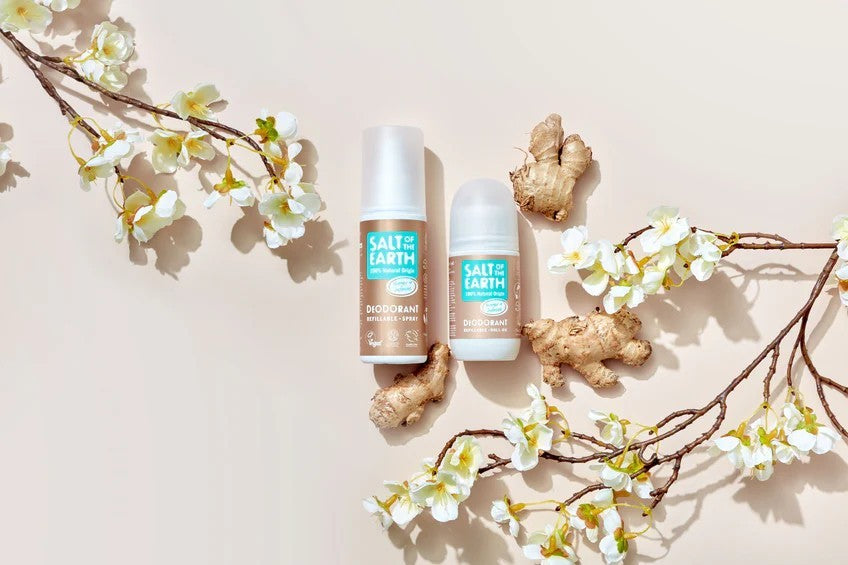 Ginger & Jasmine Natural Deodorant Roll-on by Salt of the Earth