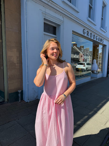 Stripe sun dress pink