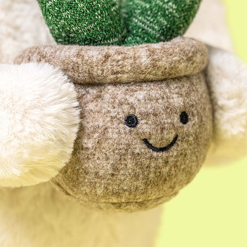 Cream Bashful Bunny with Plant by Jellycat
