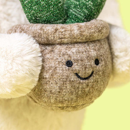 Cream Bashful Bunny with Plant by Jellycat