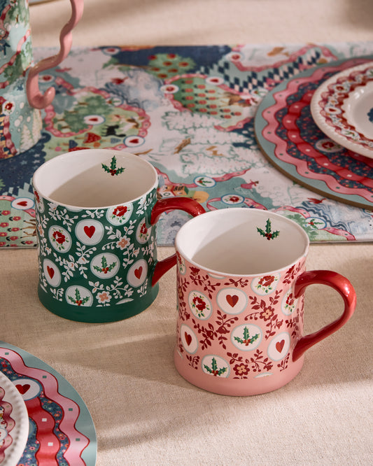 Set of 2 Christmas mugs by Cath Kidston