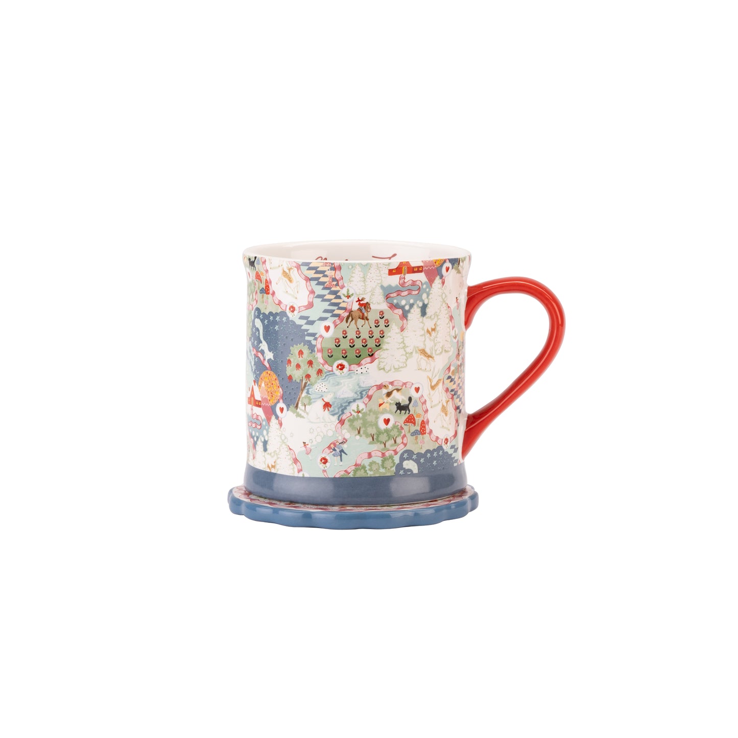 Cath Kidston Blue Christmas Journey Mug And Coaster Set