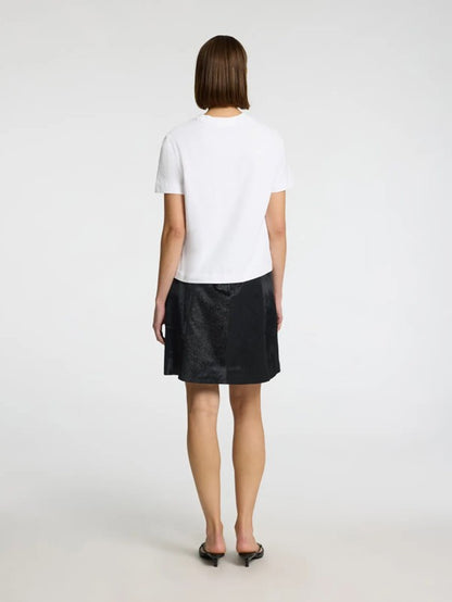 Cow hide black leather skirt