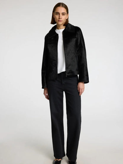 Cow hide leather jacket