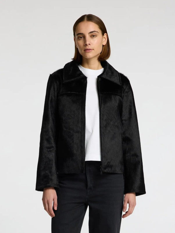 Cow hide leather jacket