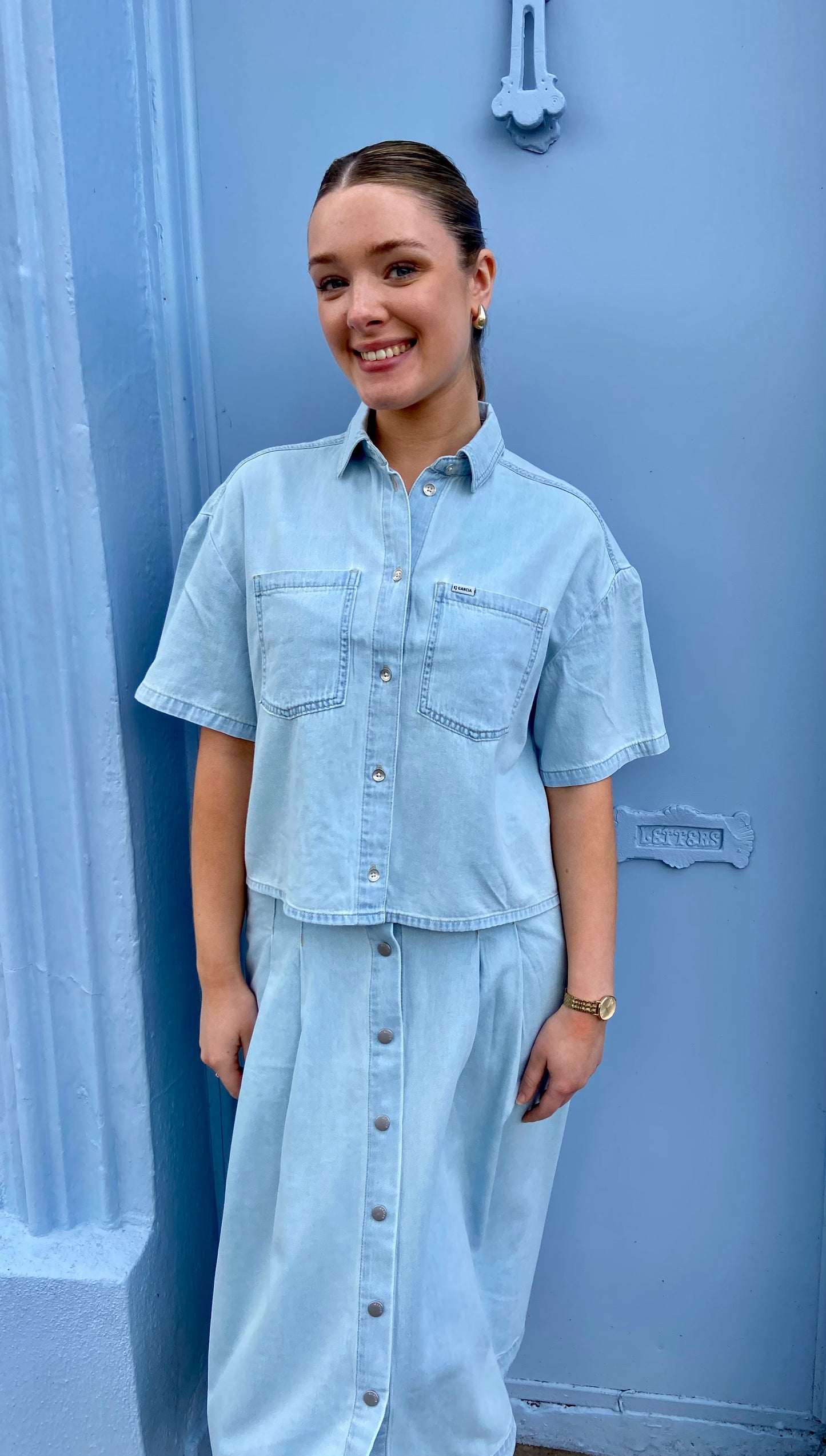 Cynthia 100% cotton soft demin shirt