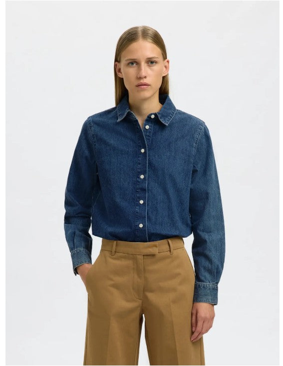 Dolly 100% cotton blue denim shirt