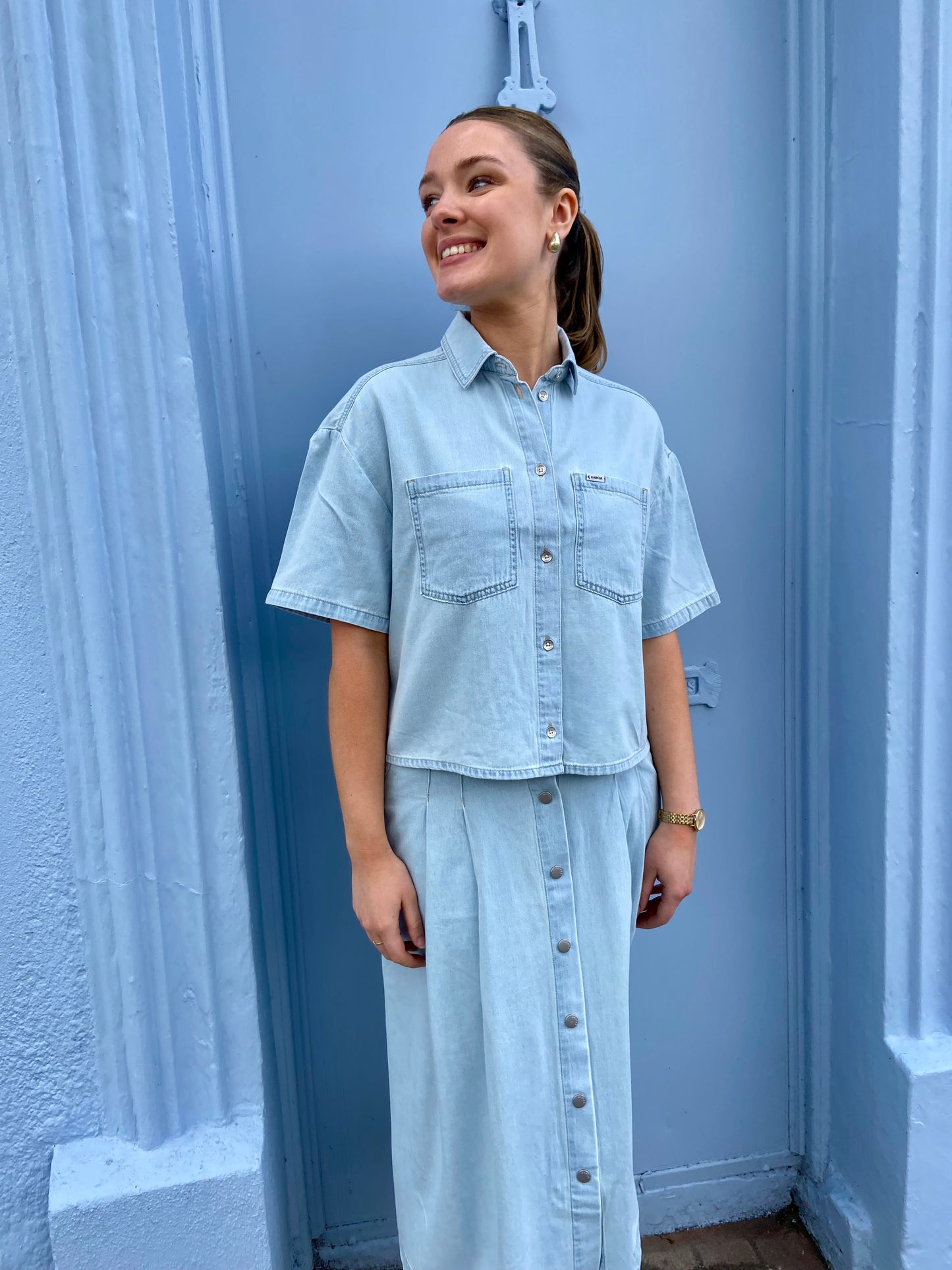 Cynthia 100% cotton soft demin shirt