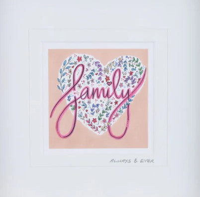 Family with brown frame