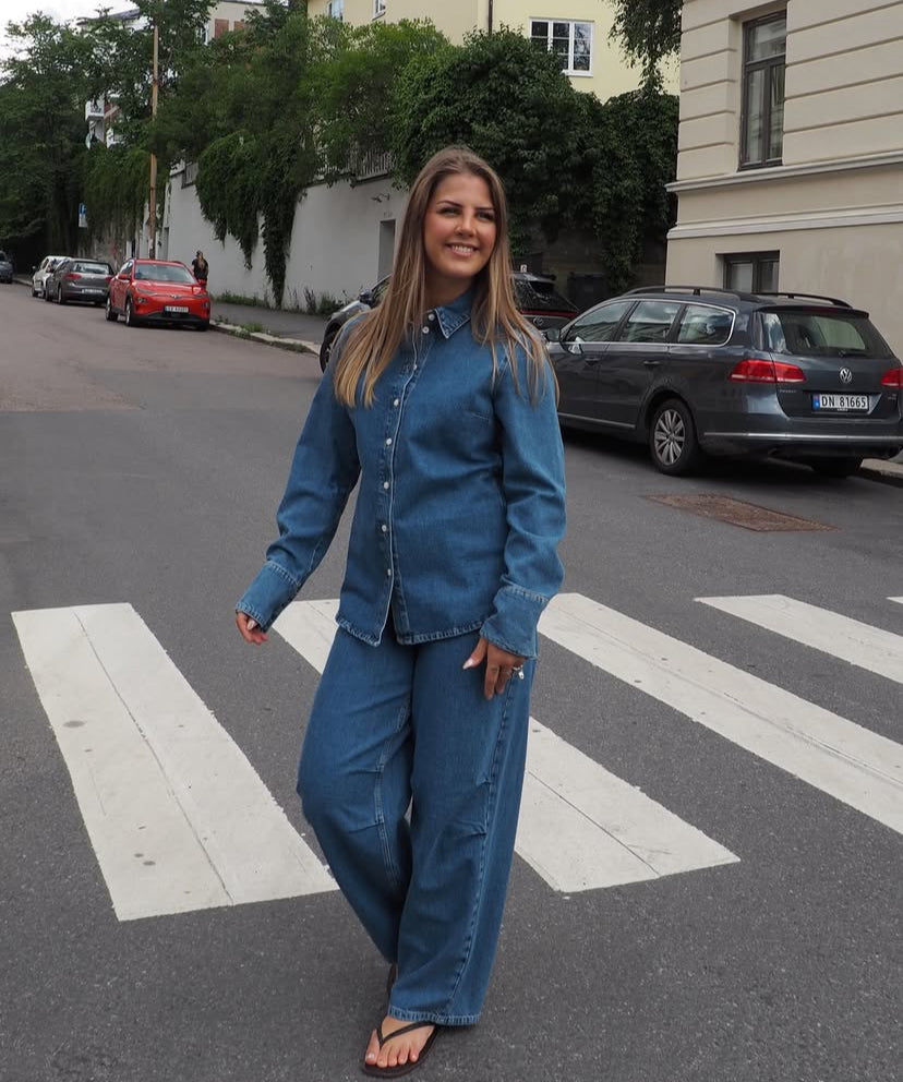 Dolly 100% cotton blue denim shirt