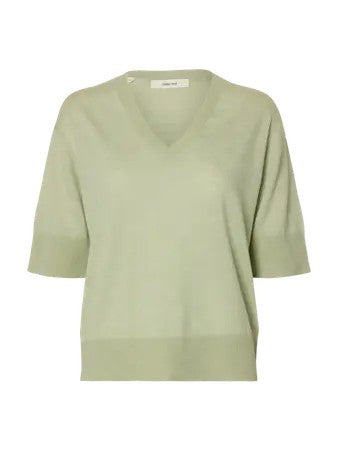 Black fine knit short sleeve top