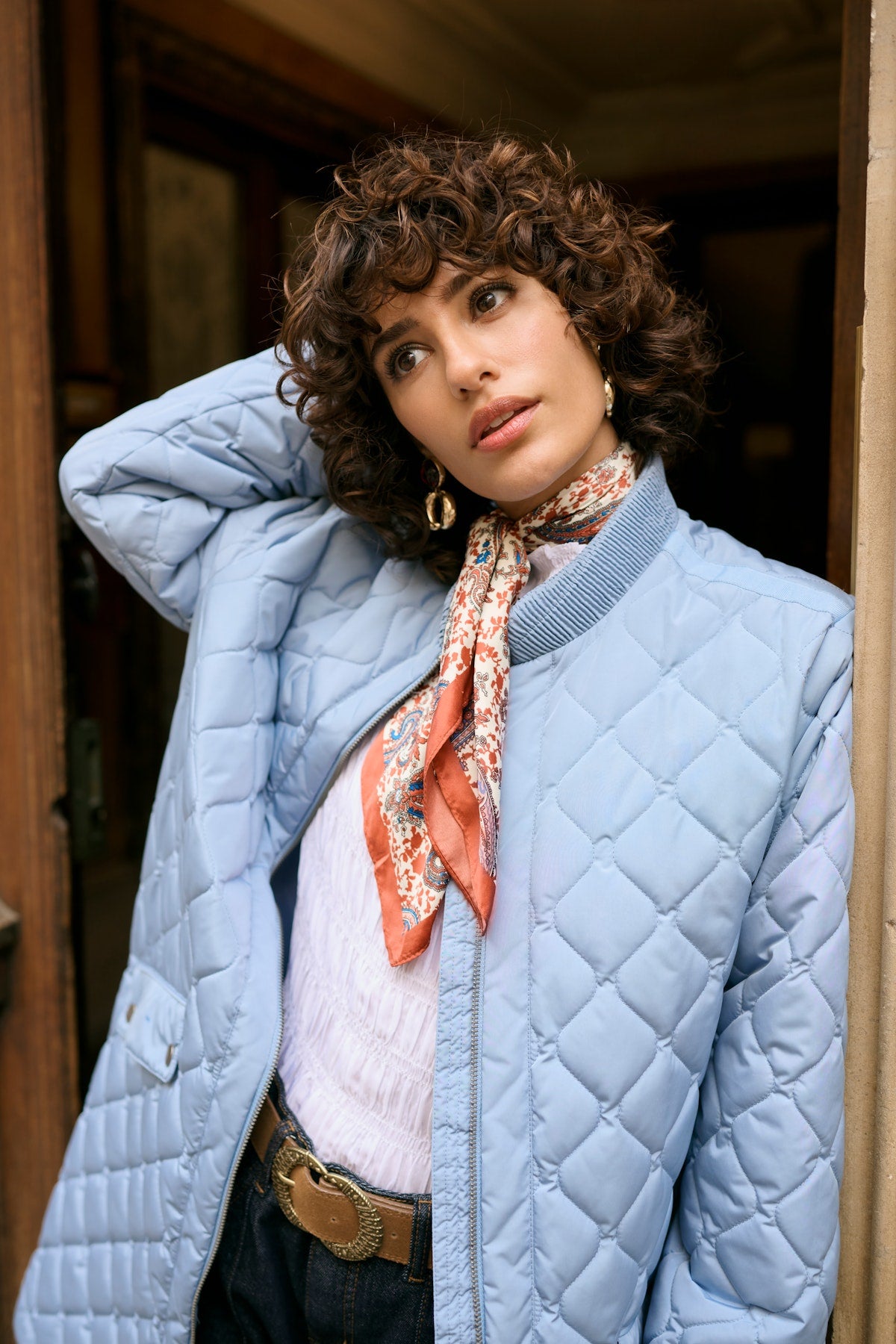 Powder blue padded jacket