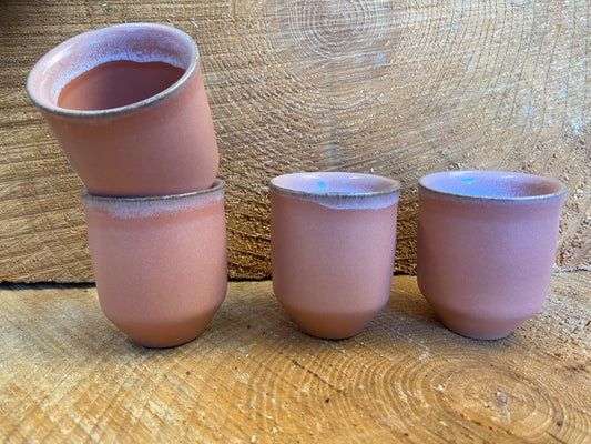 Aviero collection set of 4 espresso cups  terracota by MARIA PORTUGAL TERRACOTA
