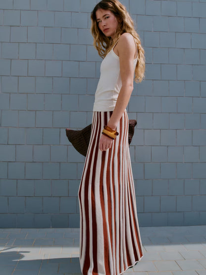 Cherry maxi knit skirt