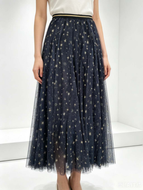 Midnight stars tulle skirt