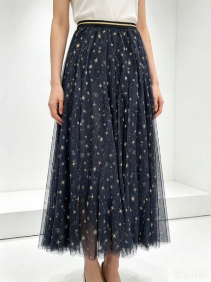 Midnight stars tulle skirt