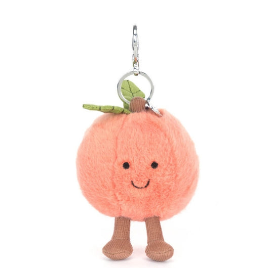 Amuseables Peach Bag Charm by Jellycat