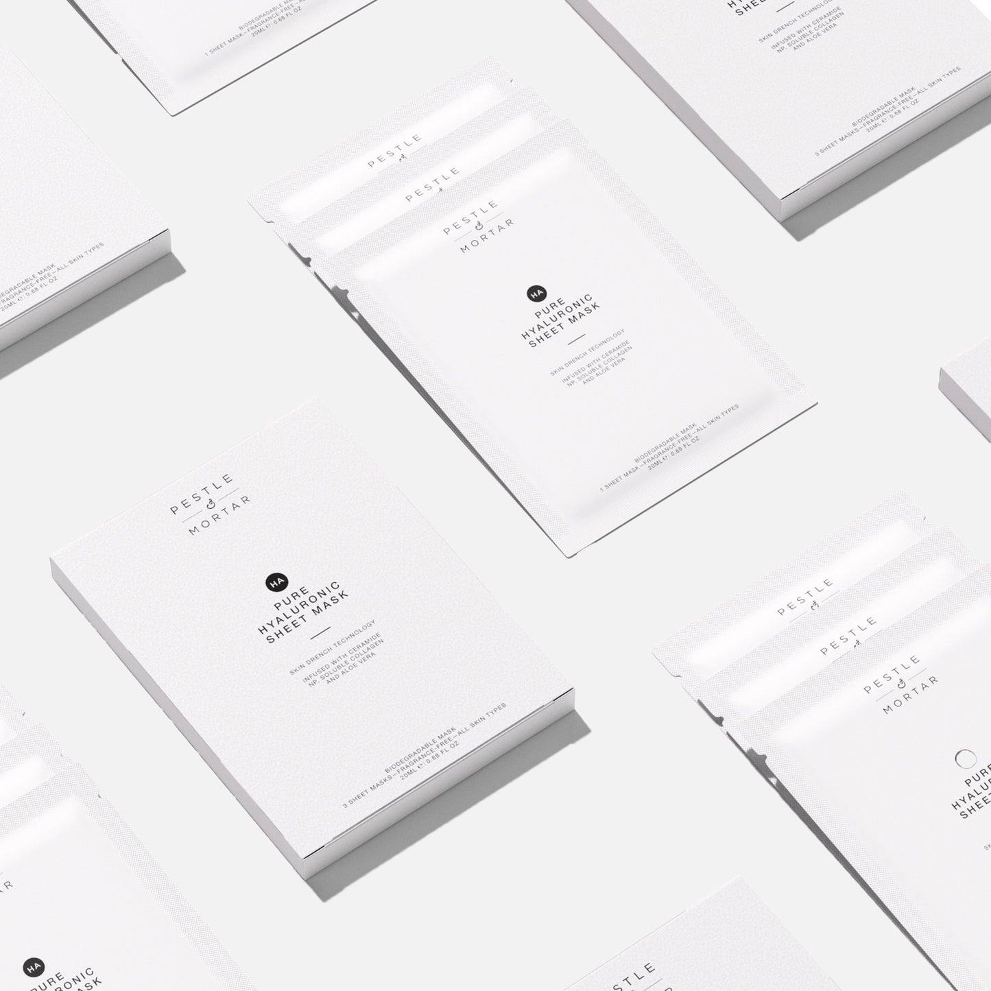 3 Pure Hyaluronic Sheet Masks by Pestle & Mortar