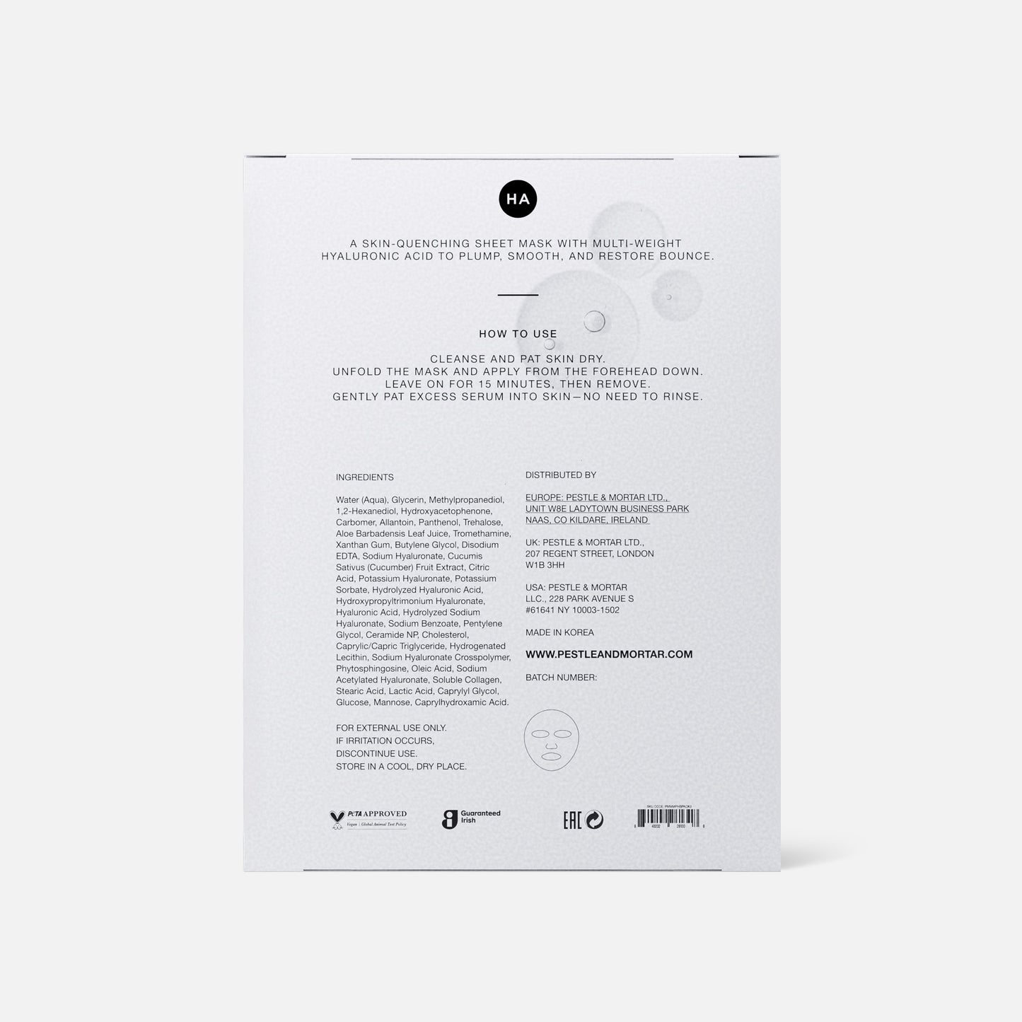 3 Pure Hyaluronic Sheet Masks by Pestle & Mortar