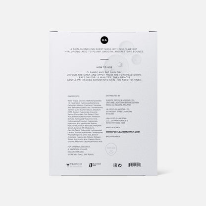 3 Pure Hyaluronic Sheet Masks by Pestle & Mortar