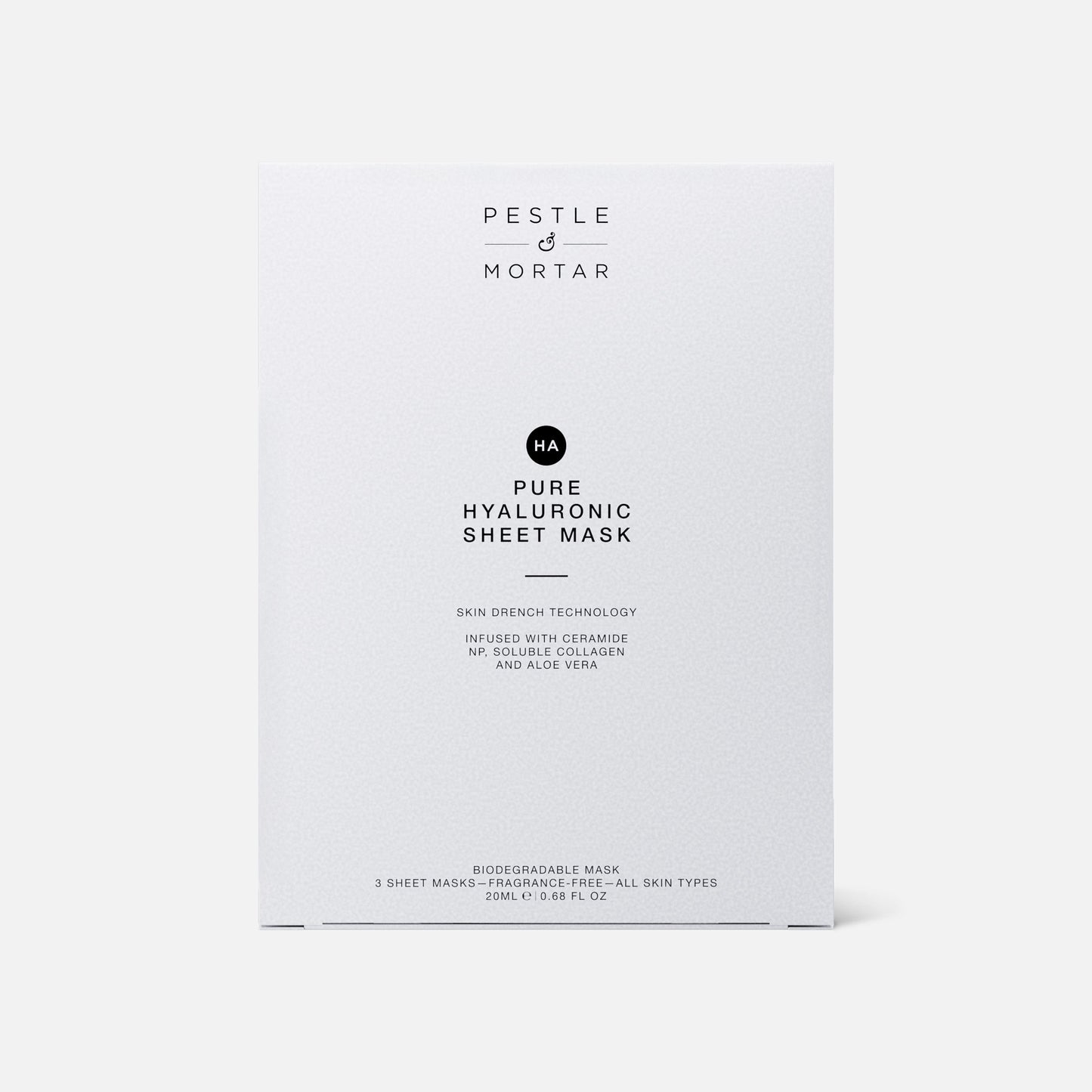 3 Pure Hyaluronic Sheet Masks by Pestle & Mortar