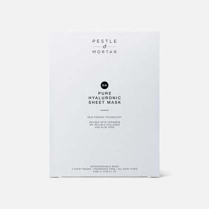 3 Pure Hyaluronic Sheet Masks by Pestle & Mortar