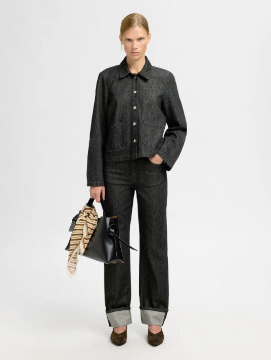 Dora black denim shirt/jacket