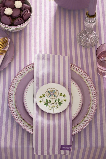 Lilac stripey napkins 40cm x 40cm set of 4 by Pip Studio