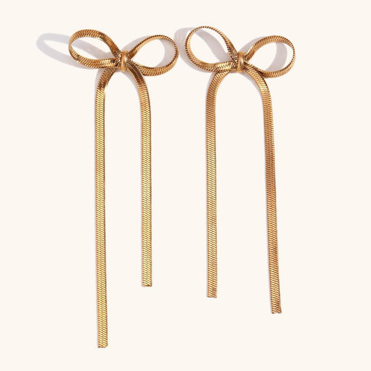 Bow Gold Earrings