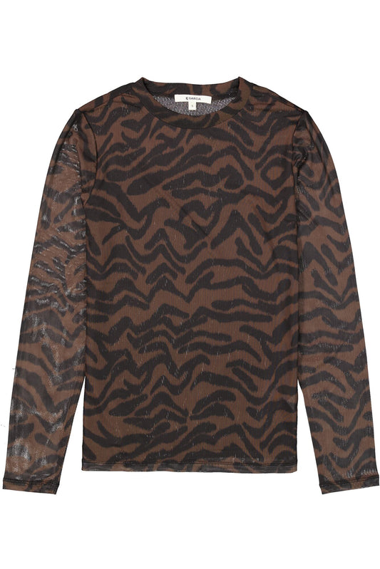 Sheer animal print top