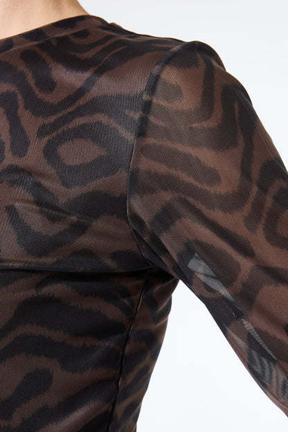 Sheer animal print top