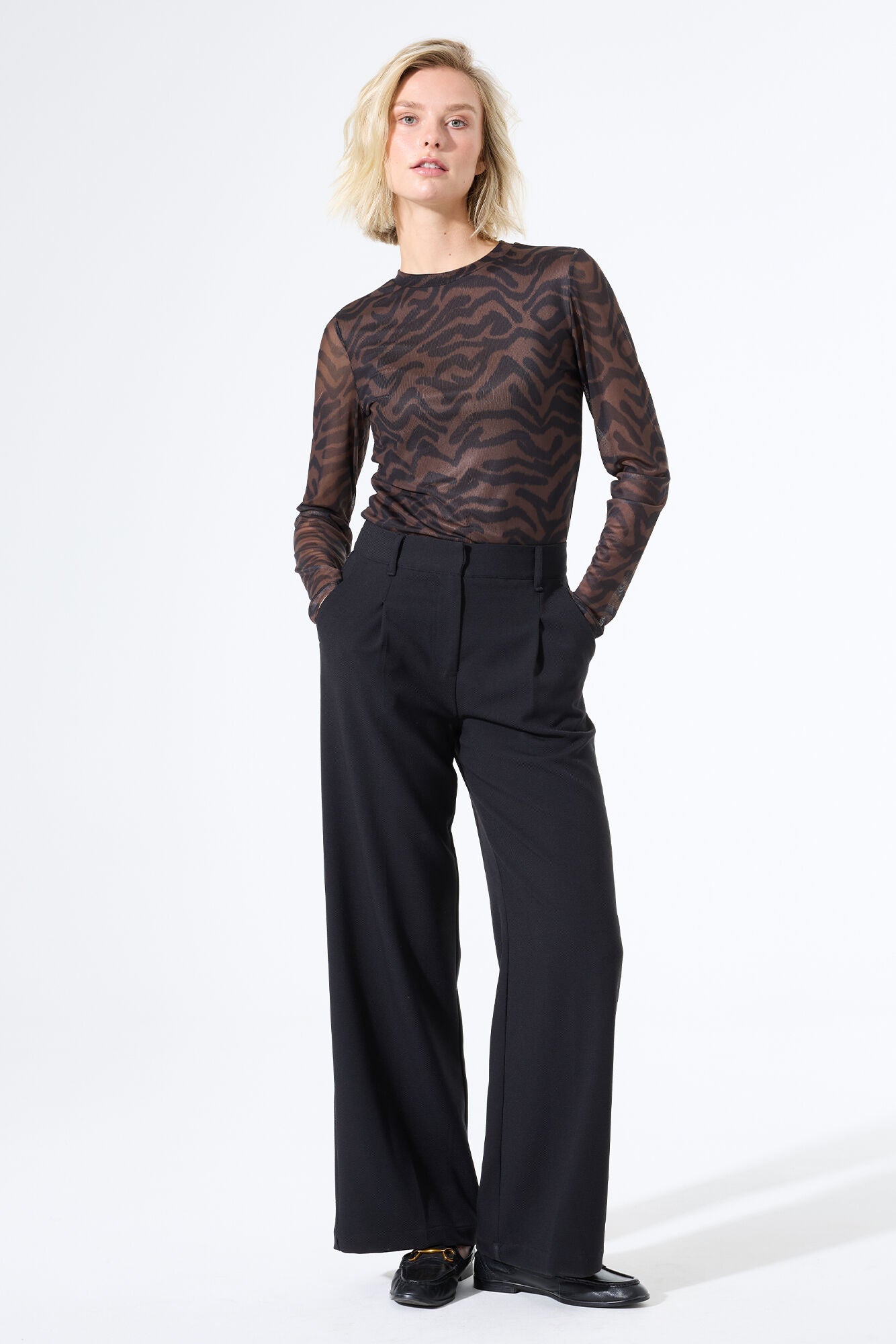 Sheer animal print top