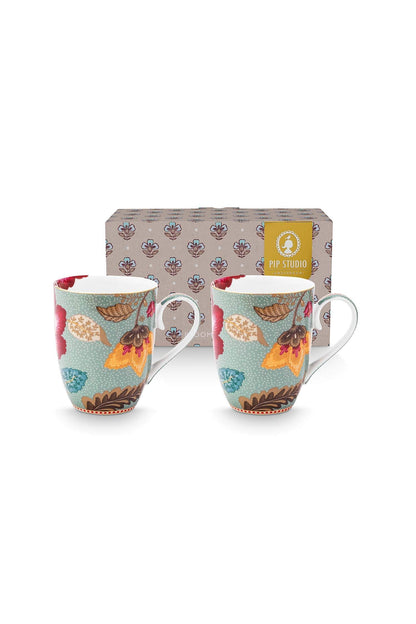 Set/2 Mugs Large Blooming Tales Fantasy blue by Pip Studio