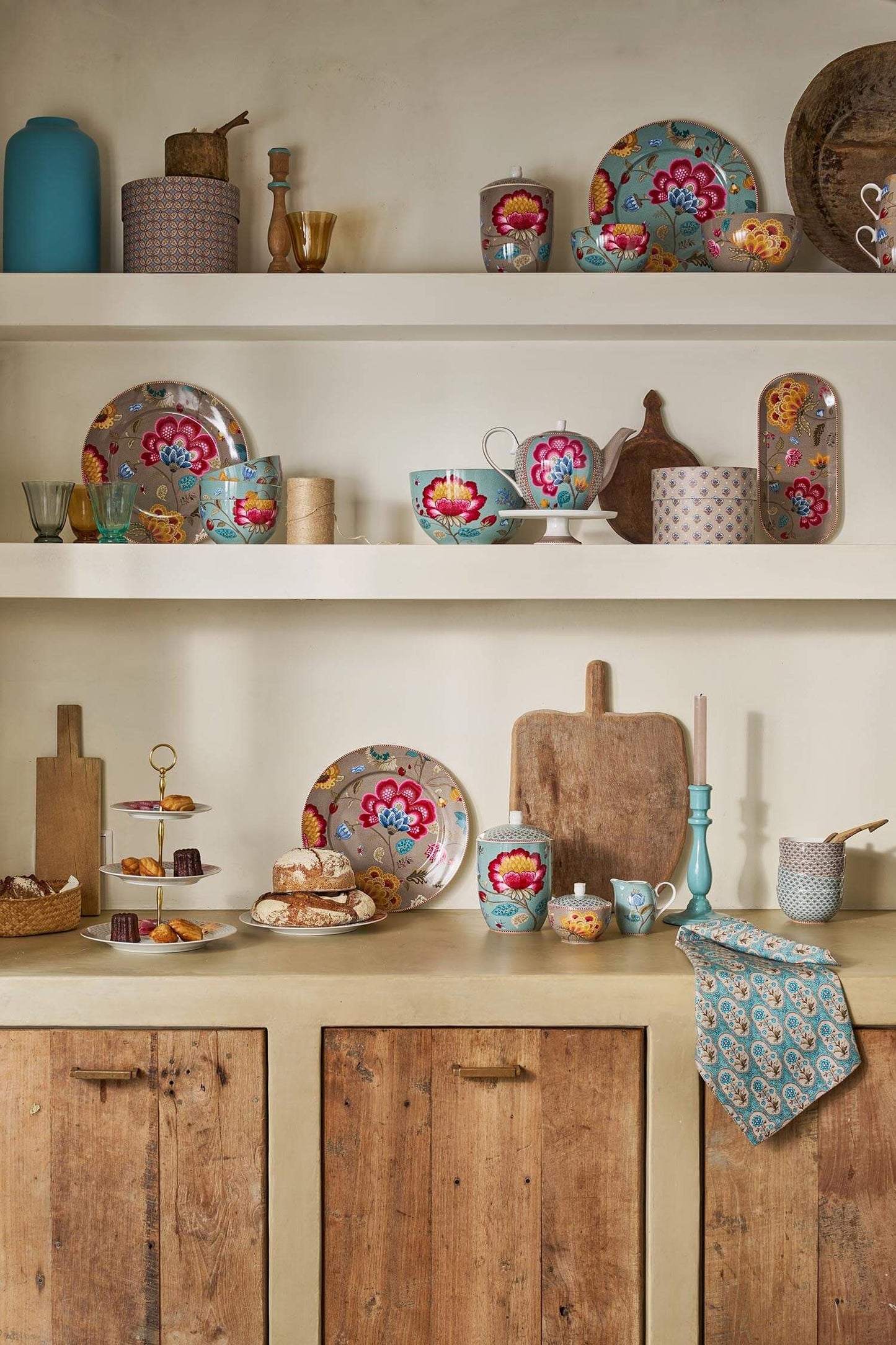 Sugar Bowl Blooming Tales Fantasy Khaki-Blue by Pip Studio
