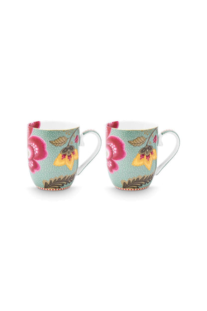 Set/2 Mugs Small Blooming Tales Fantasy blue by Pip Studio