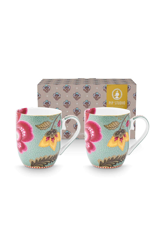Set/2 Mugs Small Blooming Tales Fantasy blue by Pip Studio