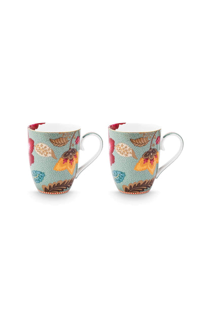 Set/2 Mugs Large Blooming Tales Fantasy blue by Pip Studio